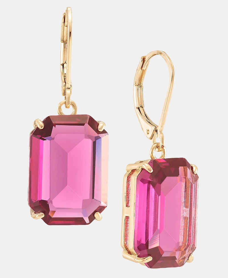 Lauren Ralph Lauren Gold-Tone Fuchsia Stone Drop Earrings
