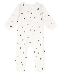 Tommy Hilfiger Baby Boys' Logo Print Zip-Up Footed Coverall