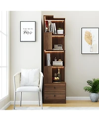 Rainsken 4 Tier Corner Bookshelf