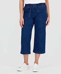 Style & Co Petite High Rise Cropped Wide Leg Jeans, Macy's Exclusive