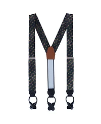 Trafalgar Men's Carnival Diamond Novelty Silk Button End Suspenders