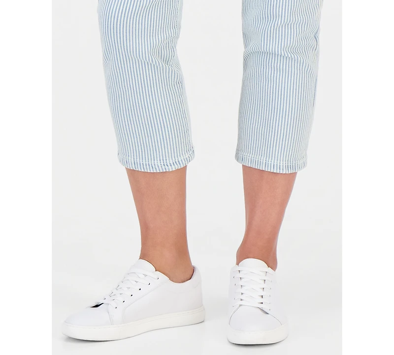 Style & Co Petite Engineer-Stripe High-Rise Cropped Jeans, Macy's Exclusive