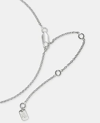 Lauren Ralph Lauren Cubic Zirconia Logo Pendant Necklace in Sterling Silver