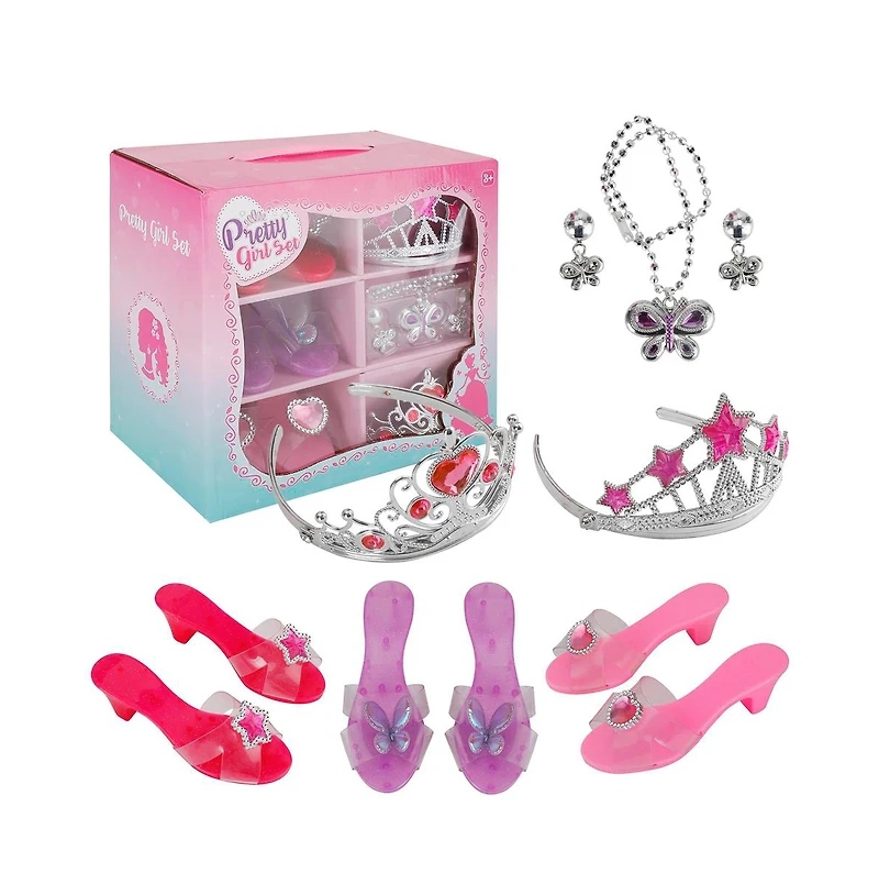 Bruce & Shark Princess Dress-Up Gift Set with Wearable Tiara, Necklace & Earrings for Girls Birthday & Parties