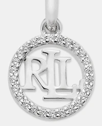 Lauren Ralph Lauren Crystal Logo Drop Earrings in Sterling Silver