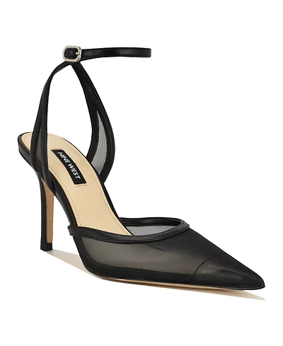 Nine West Women's Gullia Mesh Ankle Strap Dress Pumps