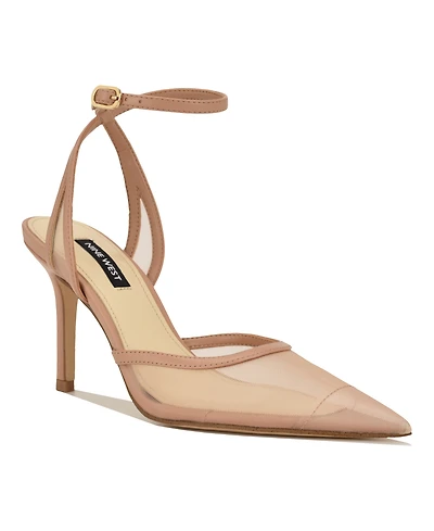 Nine West Women's Gullia Mesh Ankle Strap Dress Pumps