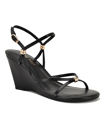 Nine West Women's Deklyn Strappy Wedge Dress Sandals