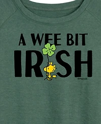 Hybrid Apparel Plus Peanuts A Wee Bit Irish Woodstock St. Patrick's Day French Terry Graphic Crewneck T-Shirt