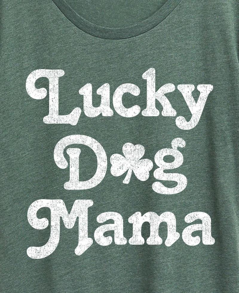 Hybrid Apparel Plus Instant Message St. Patrick's Day Lucky Dog Mama Graphic Crewneck T-Shirt