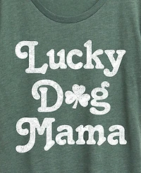 Hybrid Apparel Plus Instant Message St. Patrick's Day Lucky Dog Mama Graphic Crewneck T-Shirt