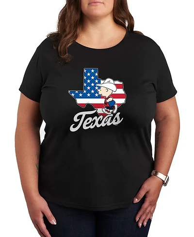 Hybrid Apparel Plus Peanuts Texas Charlie Brown Graphic Crewneck T-Shirt