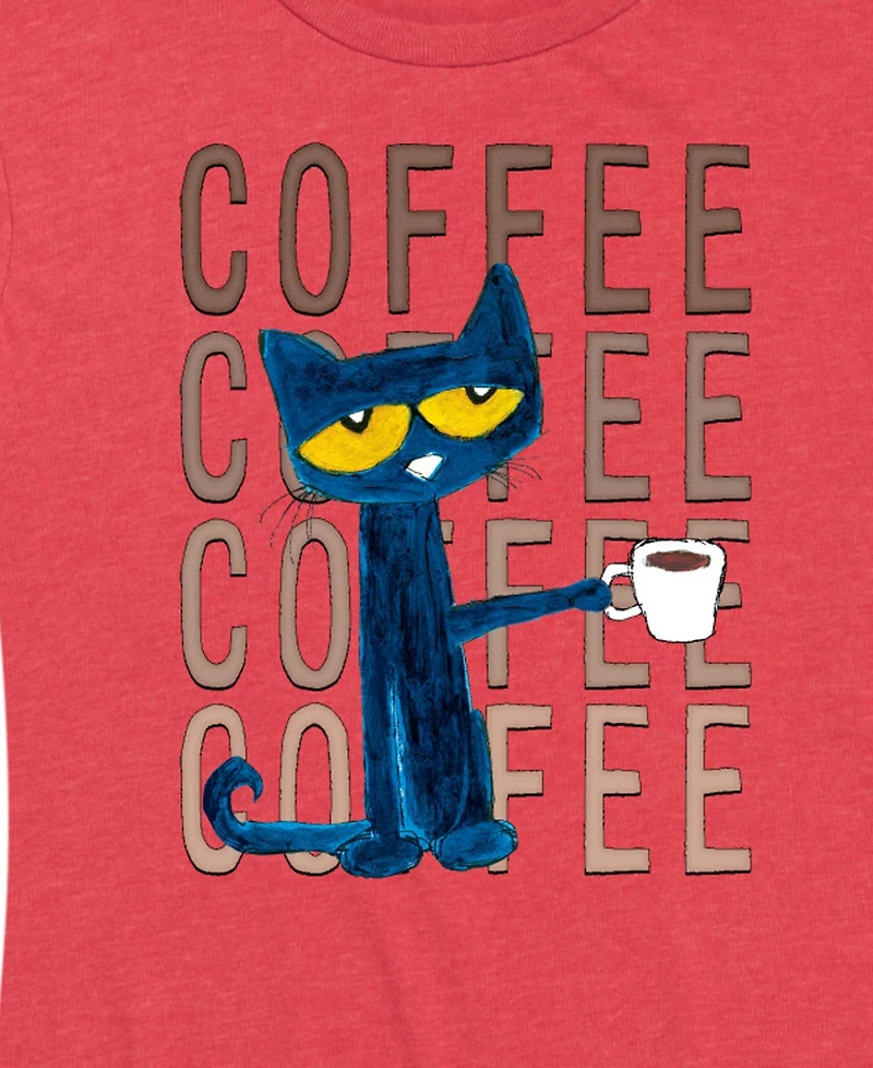 Hybrid Apparel Plus Pete the Cat Coffee Short-Sleeve Graphic T-Shirt