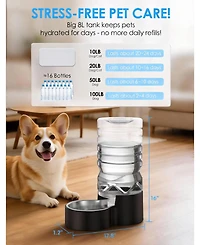 Aronkl Easy Clean Wide-Mouth Dog Water Dispenser with Removable Bowl
