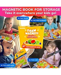Quokka Travel Magnetic Puzzles for Toddlers 1-3 – 20+Pcs Fruits Game with Extra-Long Play Book