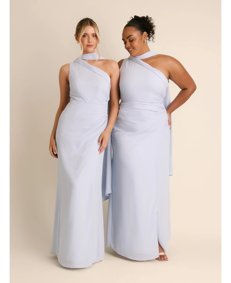 Six Stories Women's One Shoulder Chiffon Bridesmaid Dress