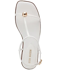 Steve Madden Women's Ritzy Ball-Stud Square Toe Flat Sandals