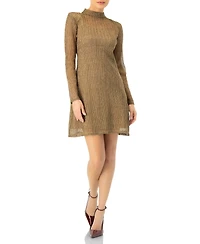 Ivonne Women's Short A-Line Dress with Long Sleeves