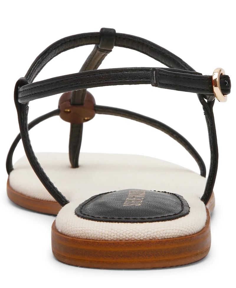 Steve Madden Women's Ritzy Ball-Stud Square Toe Flat Sandals