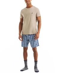 Nautica Men's Elastic-Drawstring Plaid Pajama Shorts