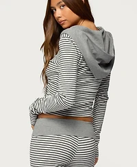Edikted Women's Meggy Striped Zip Up Hoodie