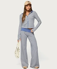 Edikted Women's Meggy Striped Zip Up Hoodie