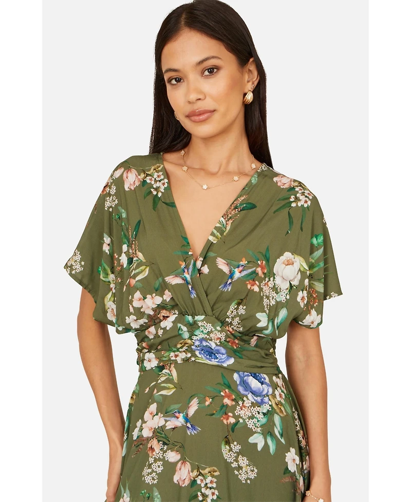 Yumi Women's Floral Print Midi Dress