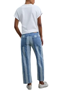 Scalpers Women's Straight Patch Denim Pant