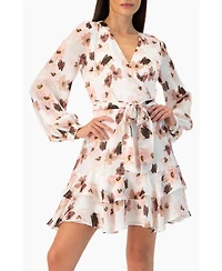 Ivonne Women's Ruffled Skirt Short Floral Print Dress