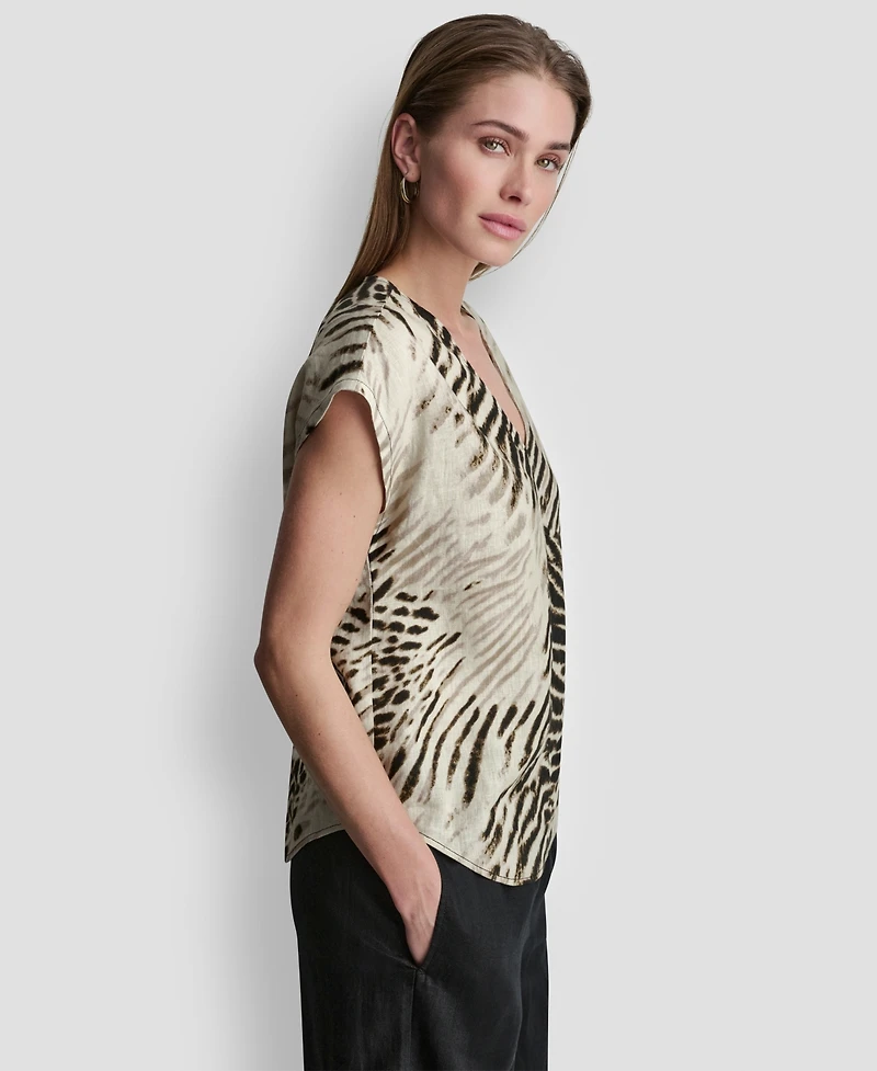 Dkny Women's V-Neck Sleeveless Top