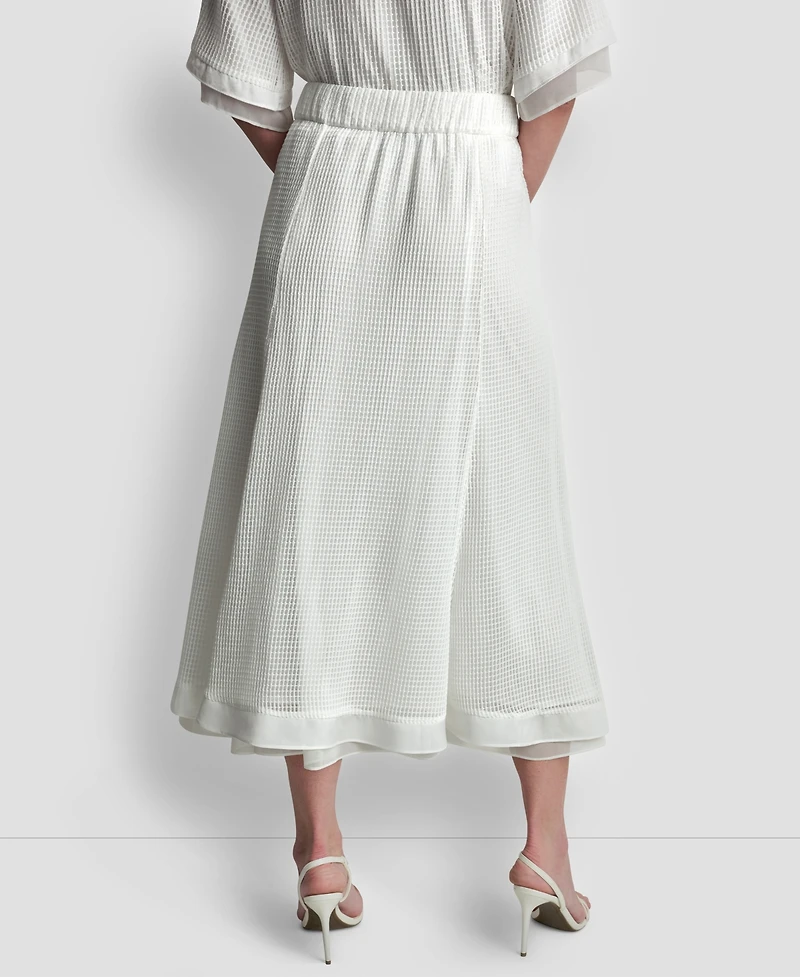 Dkny Women's Layered Window Pane Ankle Skirt