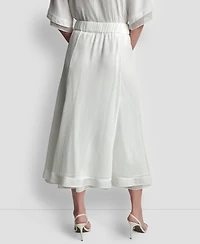 Dkny Women's Layered Window Pane Ankle Skirt