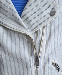 Dkny Women's Striped Collared Neck Jacket