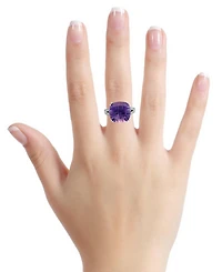 Macy's Amethyst (6.50 ct. t.w.) & White Topaz (0.08 ct. t.w.) Ring in Sterling Silver