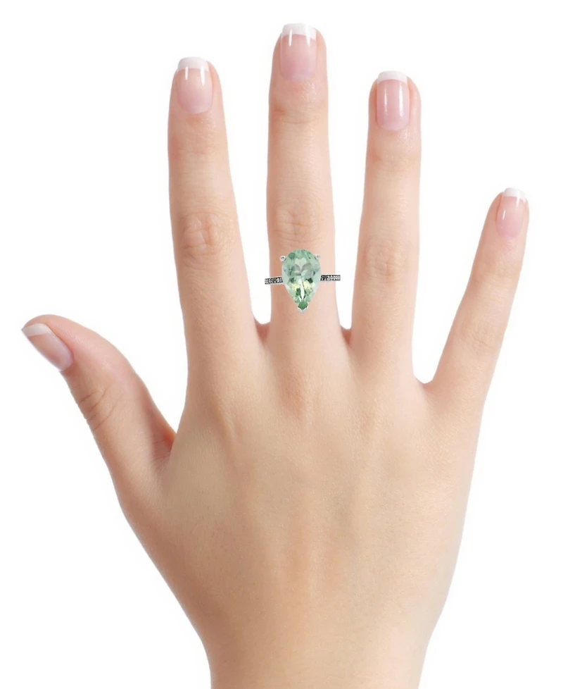 Macy's Pink Amethyst (6.50 ct. t.w.) & White Topaz (0.10 Ring Sterling Silver (Also Available Green Amethyst)