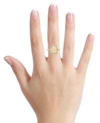 Macy's Opal (2 ct. t.w.) & White Topaz (0.20 ct. t.w.) Ring in 14k Yellow Gold-Plated Sterling Silver