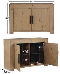 Macai 18" Wood Two Adjustable Sleeve Server
