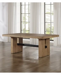 Macai 9-Pc. Wood Dining Set (Rectangular Table + 8 Upholstered Side Chairs)