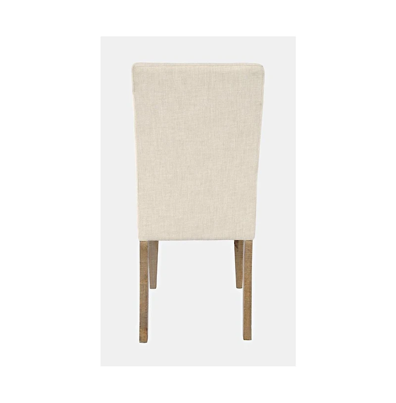 Modern Rustic Distressed Solid Wood Upholstered Parsons Dining Chair (Set of 2)