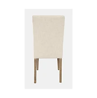 Modern Rustic Distressed Solid Wood Upholstered Parsons Dining Chair (Set of 2)