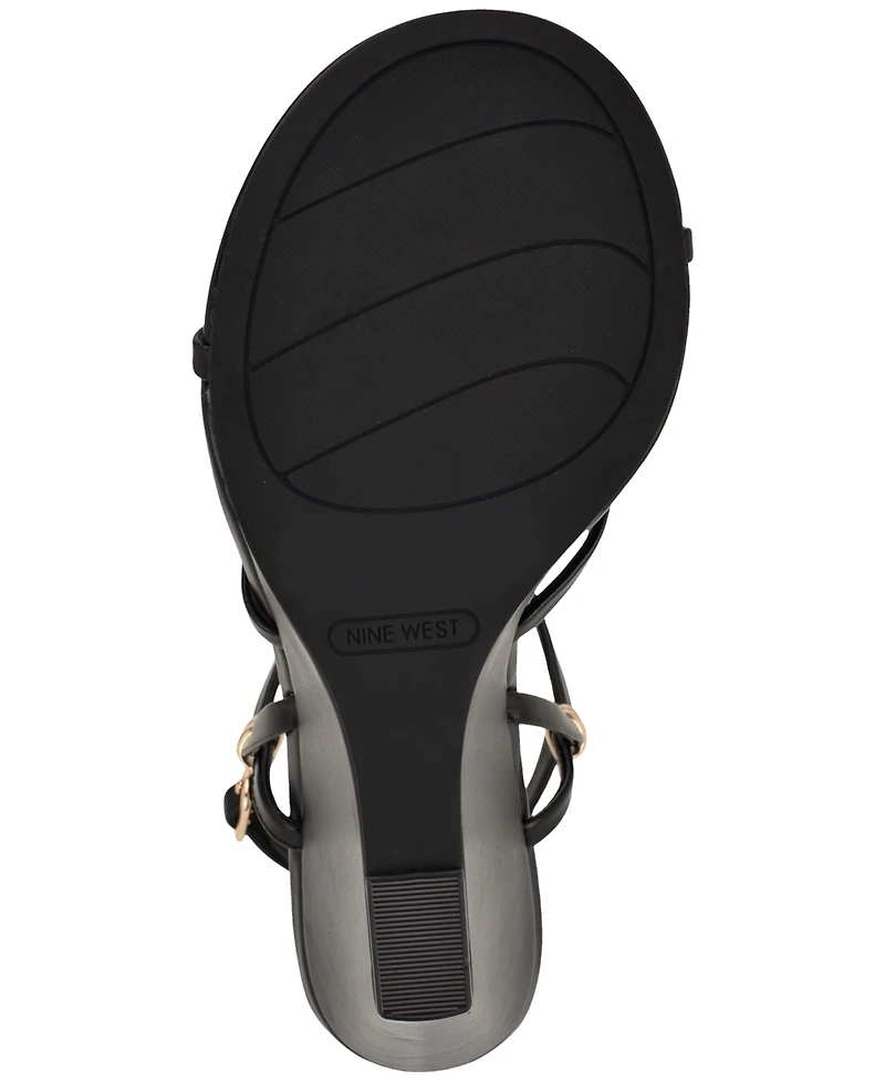 Nine West Women's Deklyn Strappy Wedge Dress Sandals