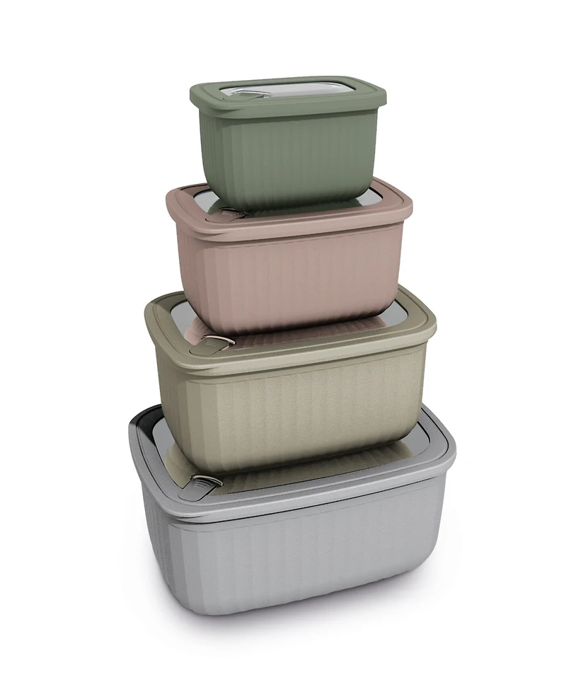 Art & Cook 8-Pc. Rectangle Bowl Set with Lids