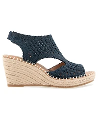 Gentle Souls Women's Cody Knit Round Toe Wedge Sandals
