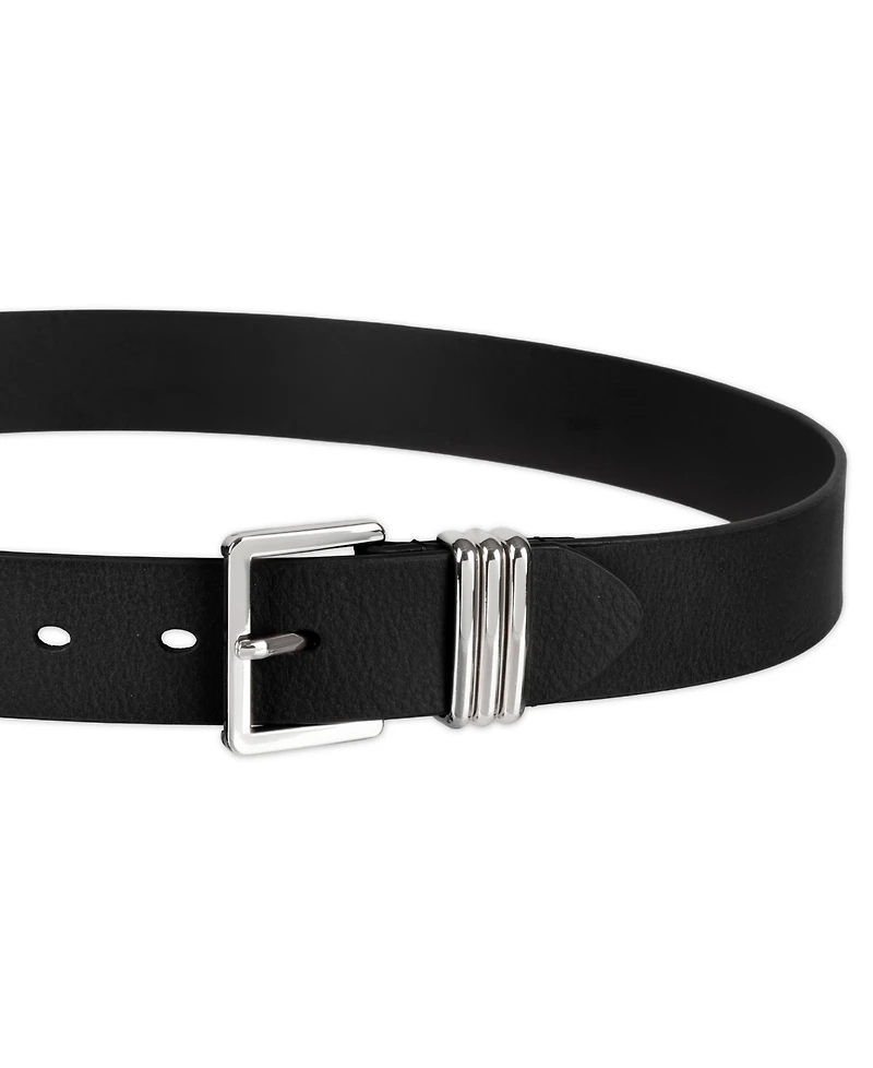 Tommy Hilfiger Women's Triple-Metal Strap Keeper Casual Leather Belt
