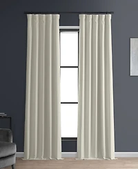 Half Price Drapes Off White Faux Linen Hotel Blackout Curtain
