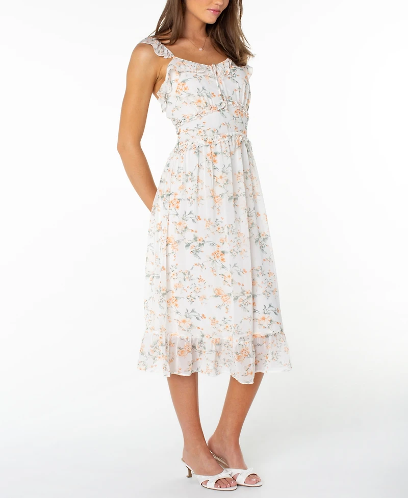 Celebrity Pink Juniors' Ruffle-Trim Sleeveless Midi Dress