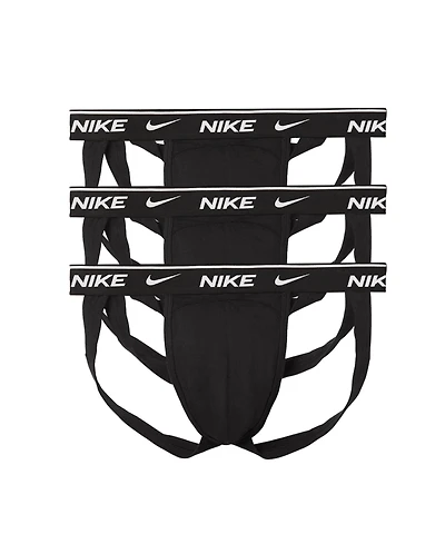 Nike Men's Dri-fit Essential Cotton Stretch Jock Strap Underwear Thongs, 3-Pack