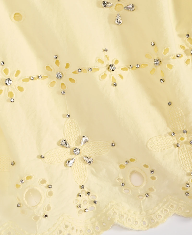 I.n.c. International Concepts Women's Crystal Embellished Eyelet Sleeveless Top, Macy's Exclusive
