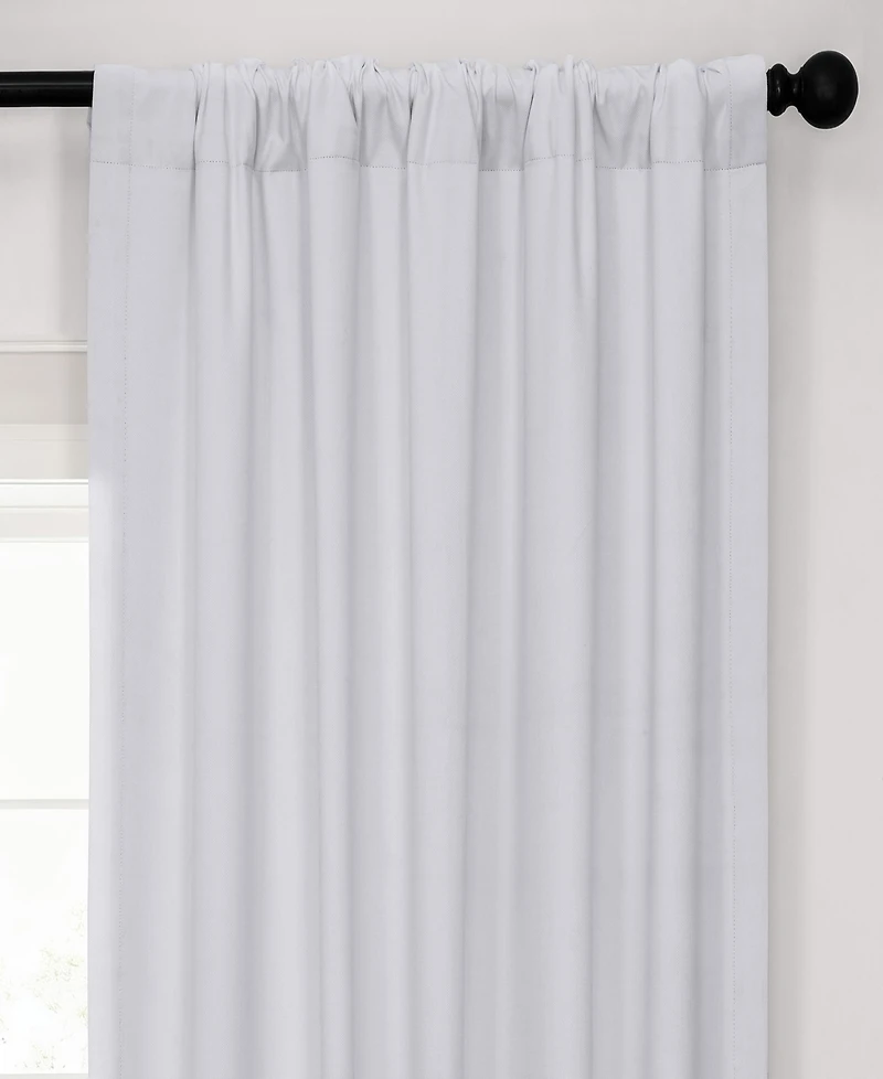 Half Price Drapes White Performance Linen Hotel Blackout Curtain