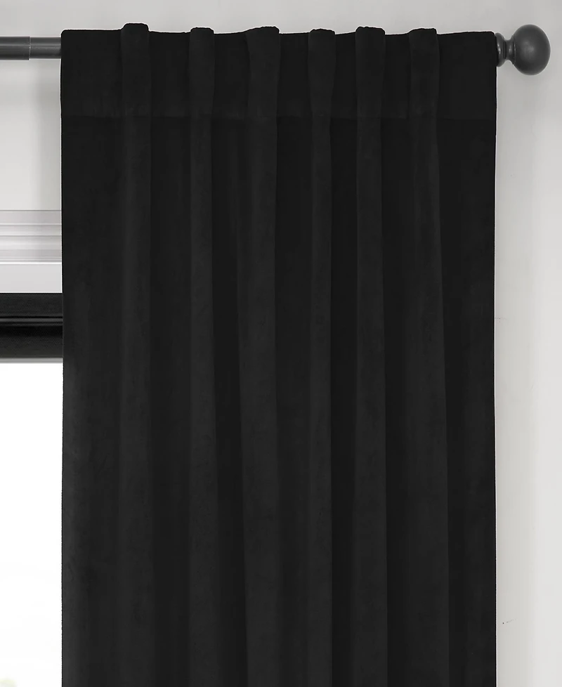 Half Price Drapes Warm Black Signature Velvet Blackout Curtain